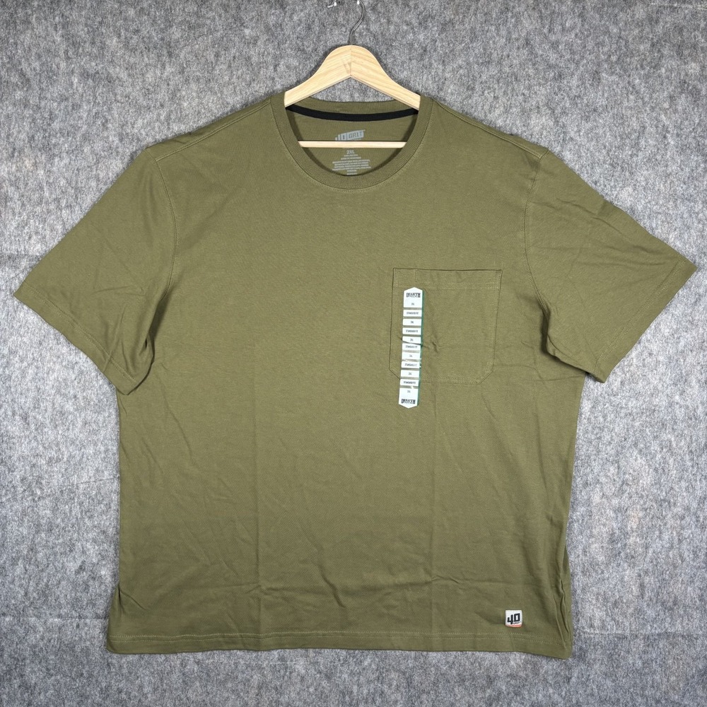 Duluth Trading 40 Grit T-Shirt Men's XXL Short Sleeve Cotton Green Pocket New‎